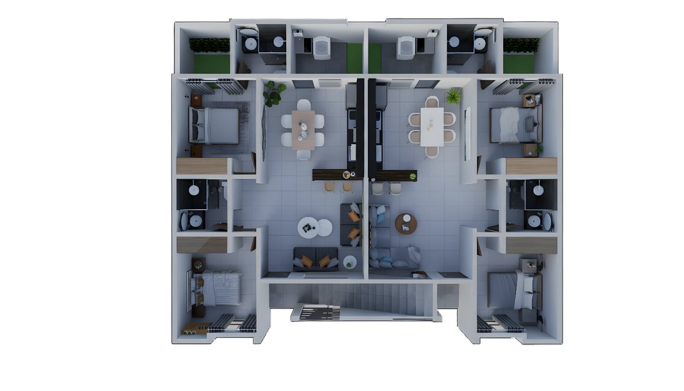 Plano departamentos 1 y 2, opción 1