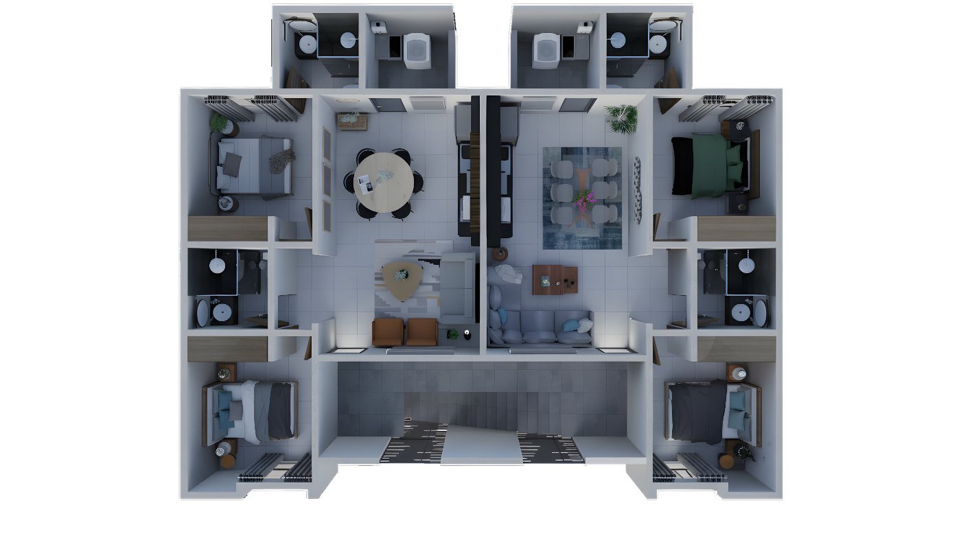 Plano departamentos 3 y 4, opción 1